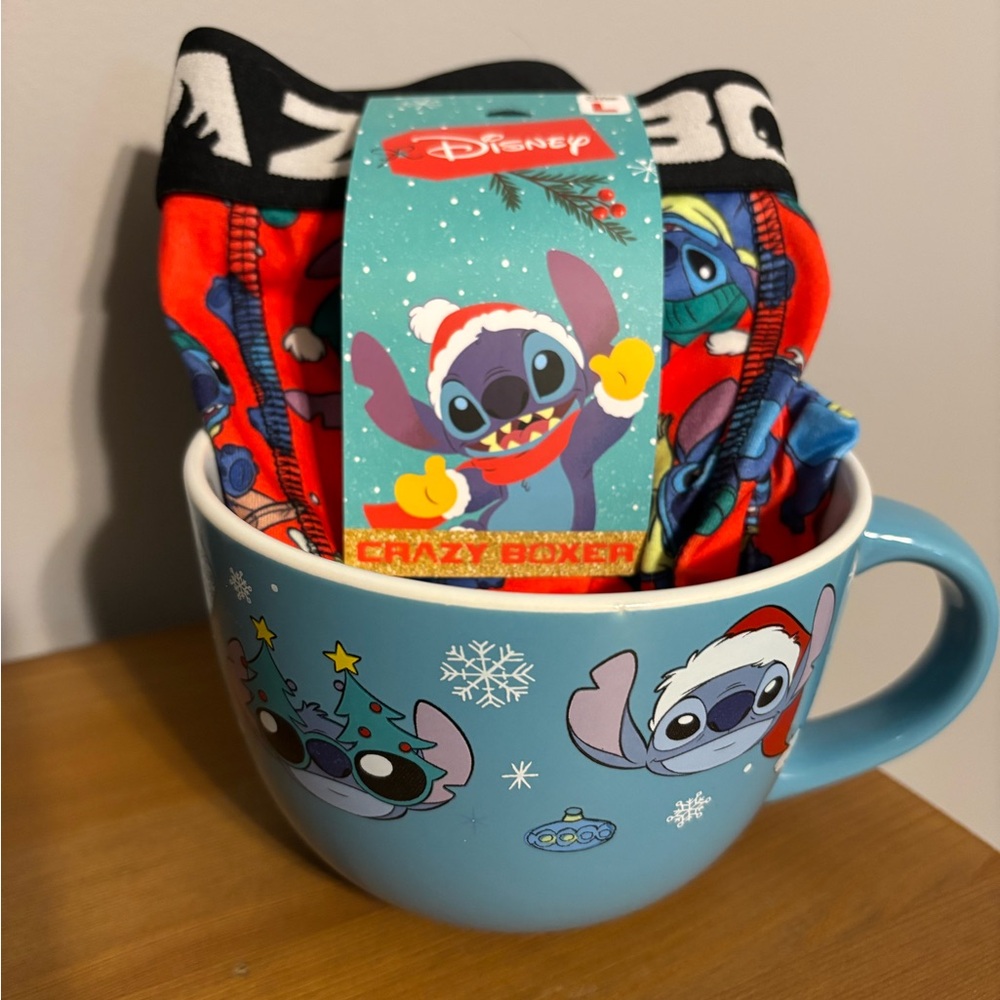 Disney Stitch Christmas Mug And Boxer Briefs